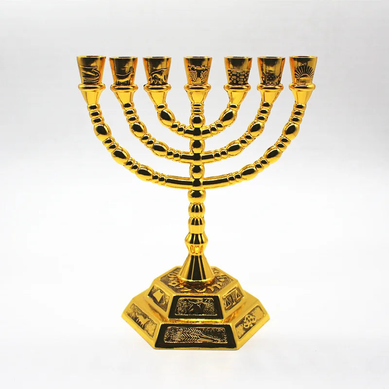 Jewish Menorah Metal Candle Holder