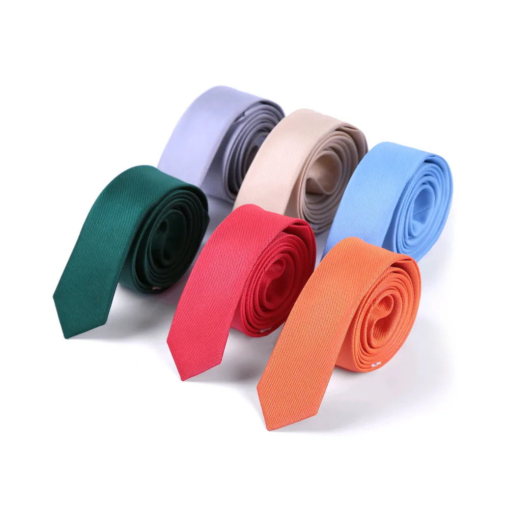 Casual 4cm Slim Solid Color Silk Tie