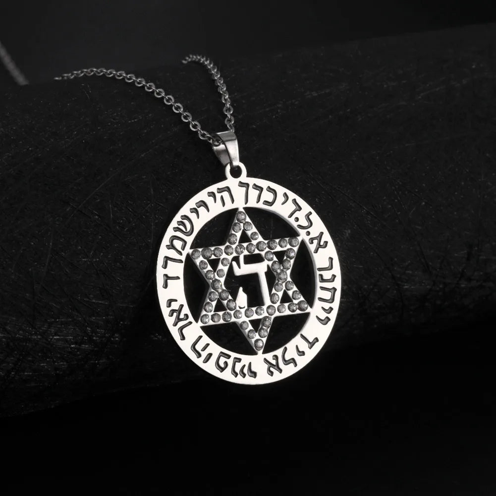 Jewish Six-pointed Star Stainless Steel Pendant Necklaces