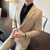 Double Breasted Big Closure Collar Suit Men's Autumn And Winter Thick Dress Two-piece Suit