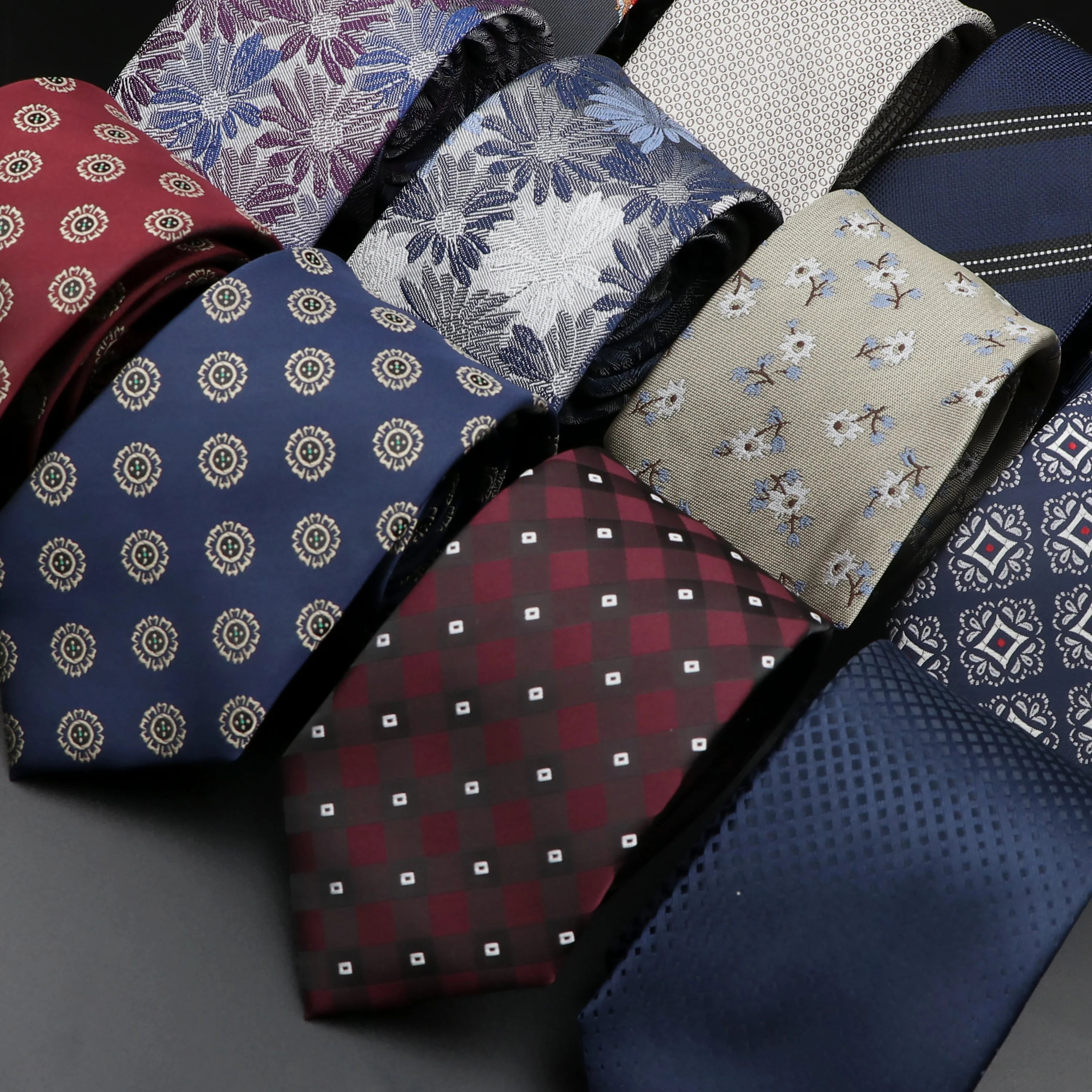 Men's Classic Floral Plaid Tie