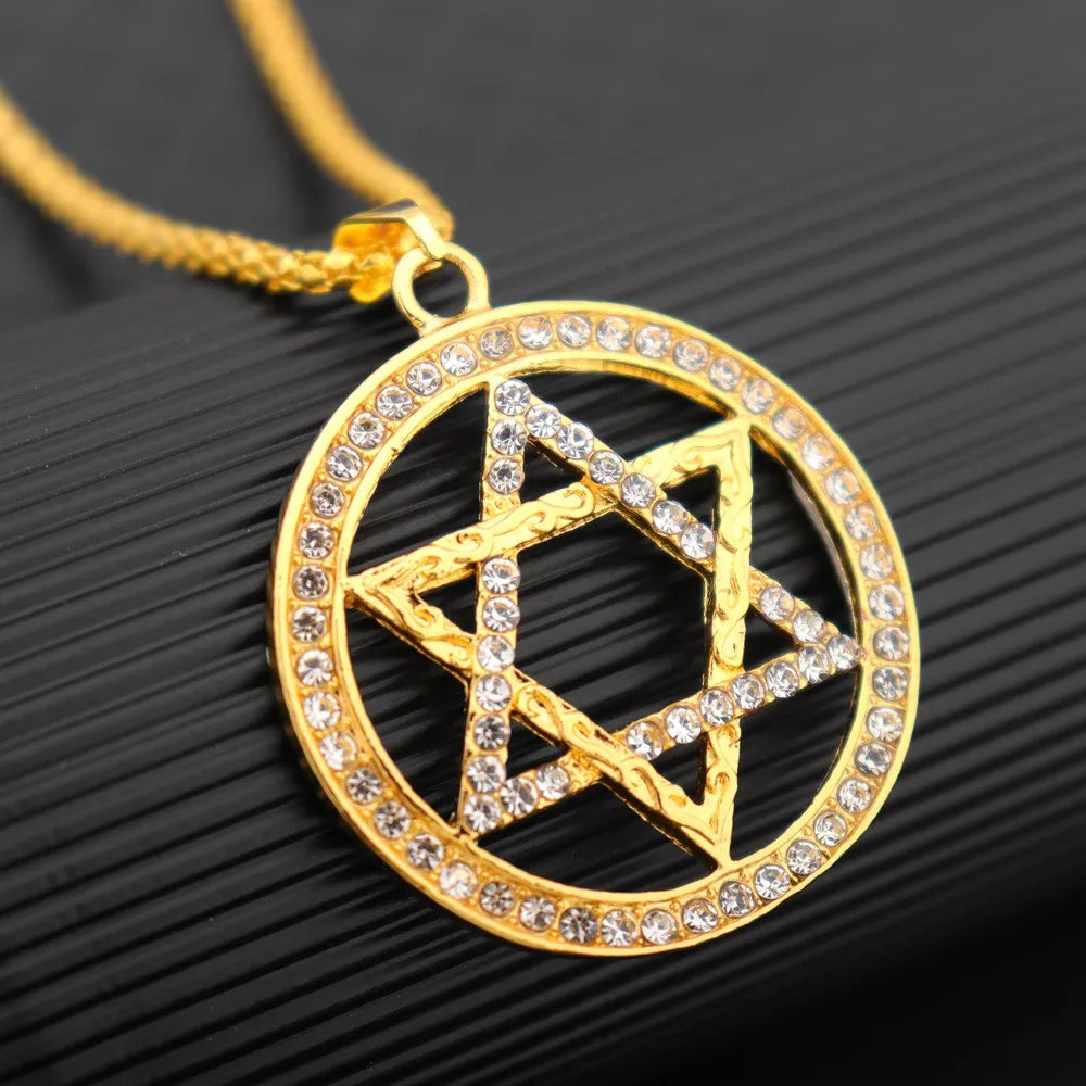 Star Rhinestone Personality Men's Necklace