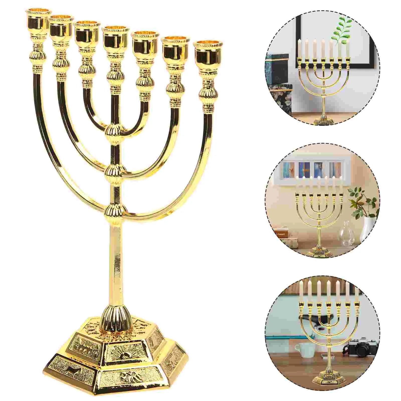 Menorah Jewish Candlestick Decor Stand Holders