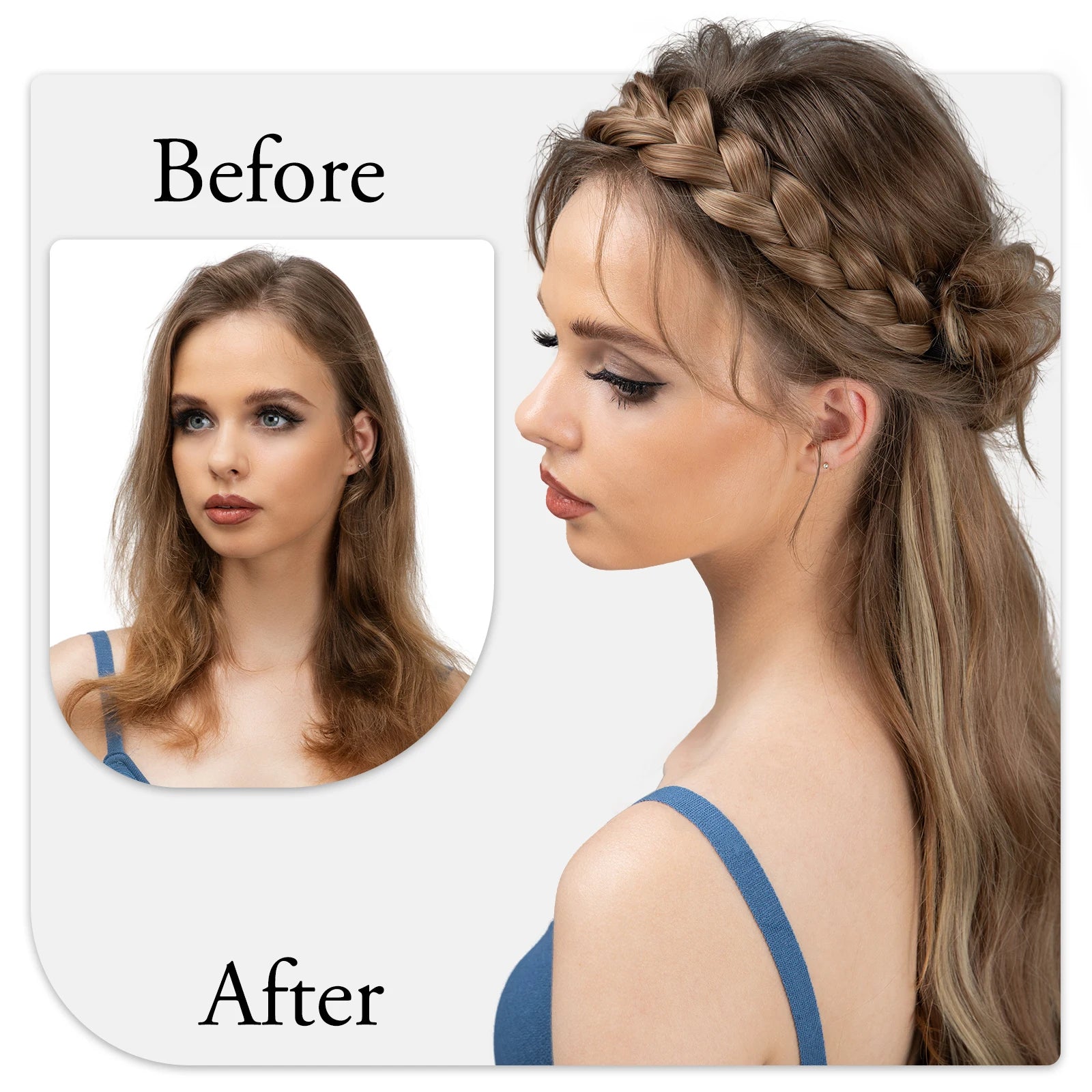 Synthetic Headband Braids Hair With Adjustable Belt