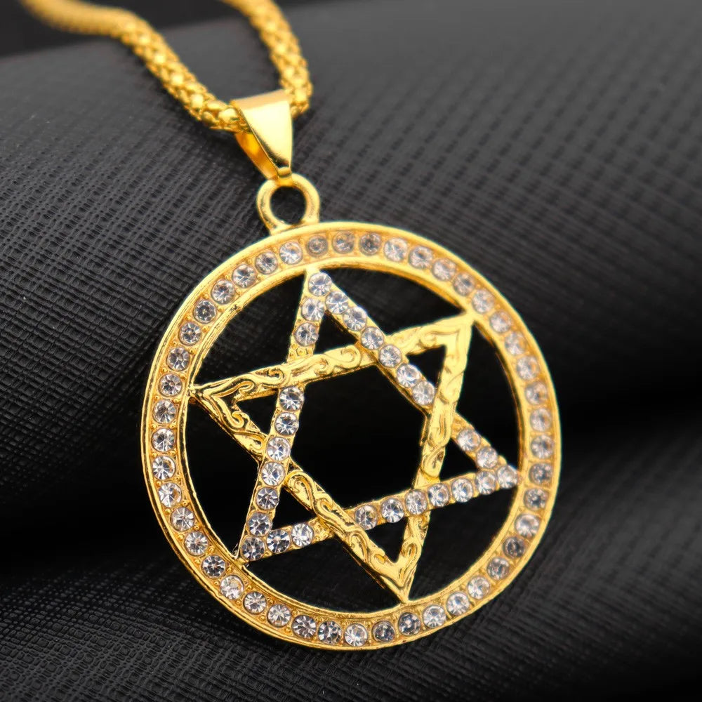 Star Rhinestone Personality Men's Necklace