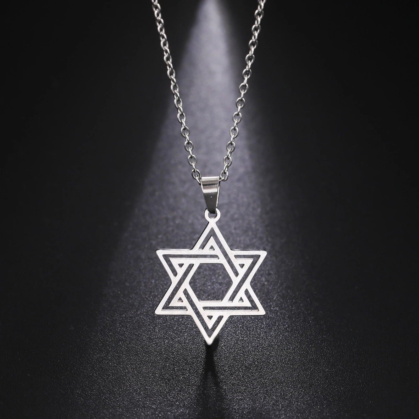 Jewish Bible Stainless Steel Hexagram Chain Necklace
