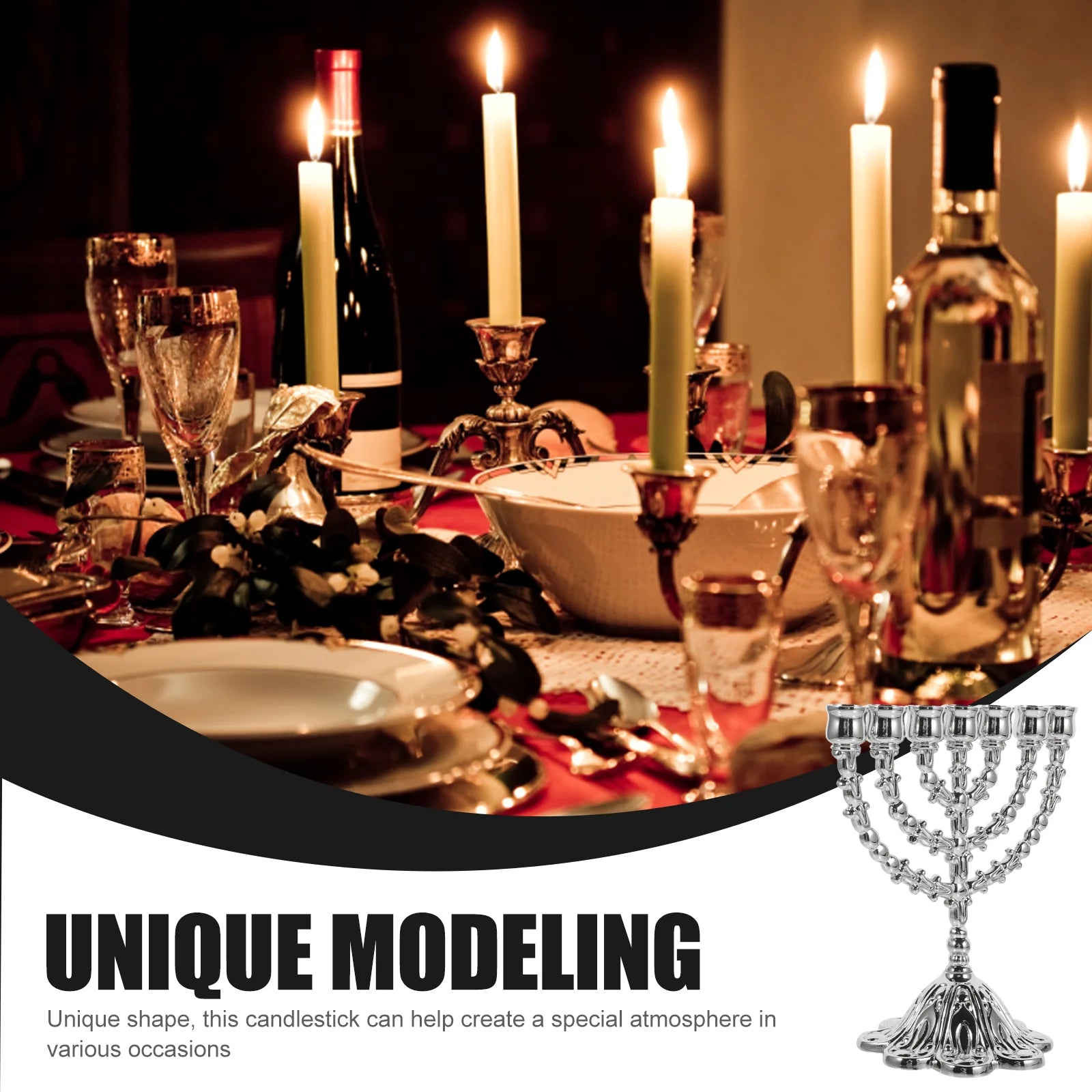 Metal Chanukah Hanukkah Jewish Candelabra Candlestick