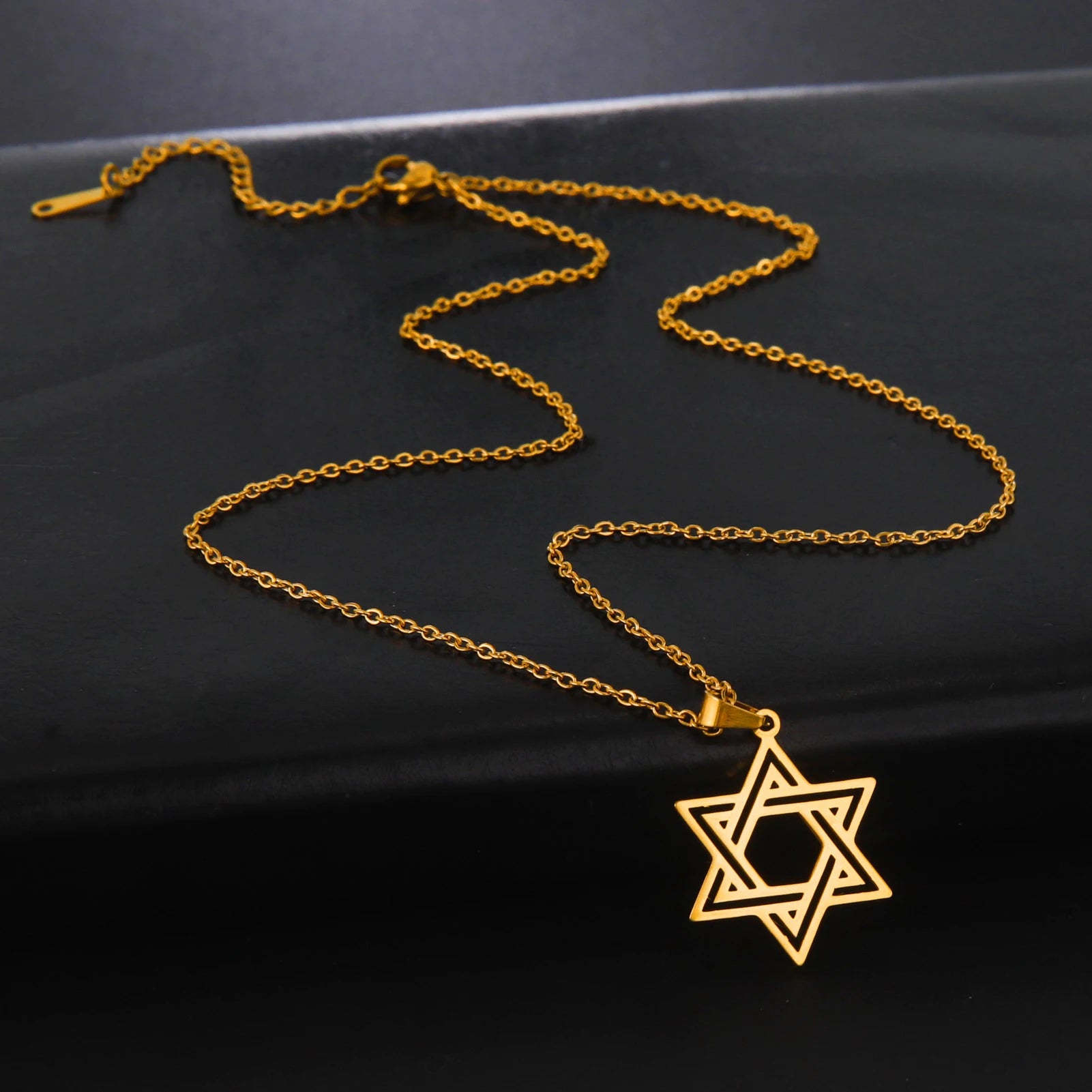 Jewish Bible Stainless Steel Hexagram Chain Necklace