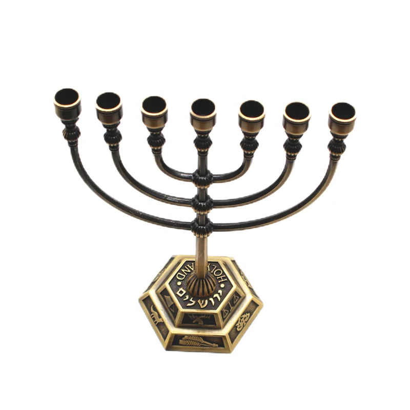 7 Bracnh Religious Menorah Candlesticks Home Decoration
