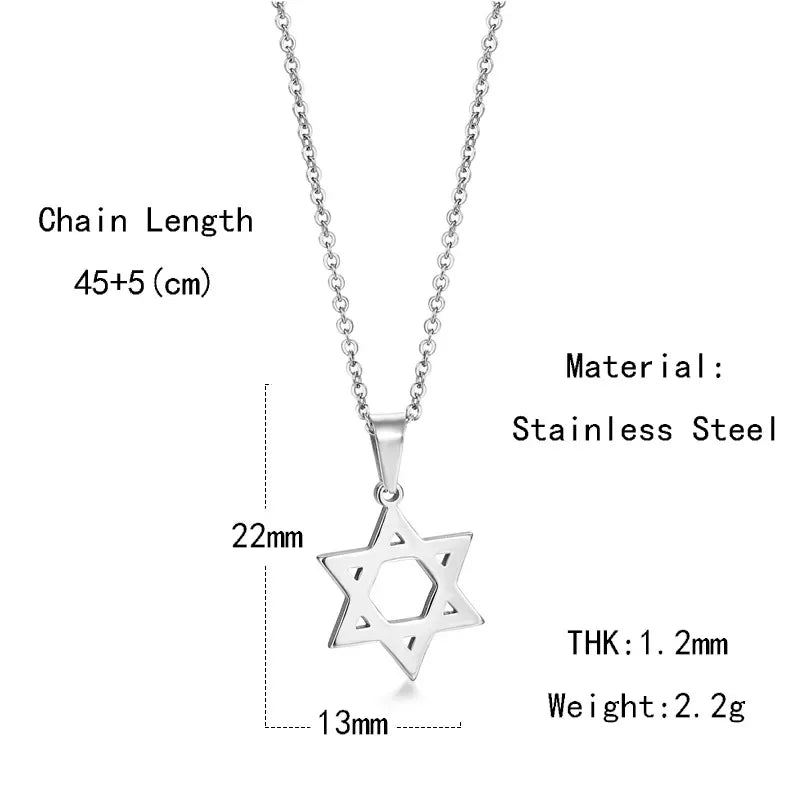 Trendy Mogan David Star Pendant Necklace Choker Jewelry