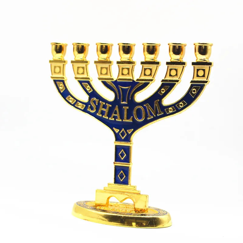 Shalom Religious Menorah Candle Holder