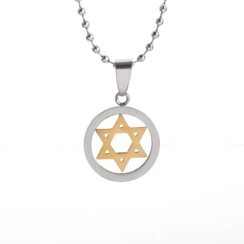 Jewish Star Of David Pendant Hexagonal Star Necklace