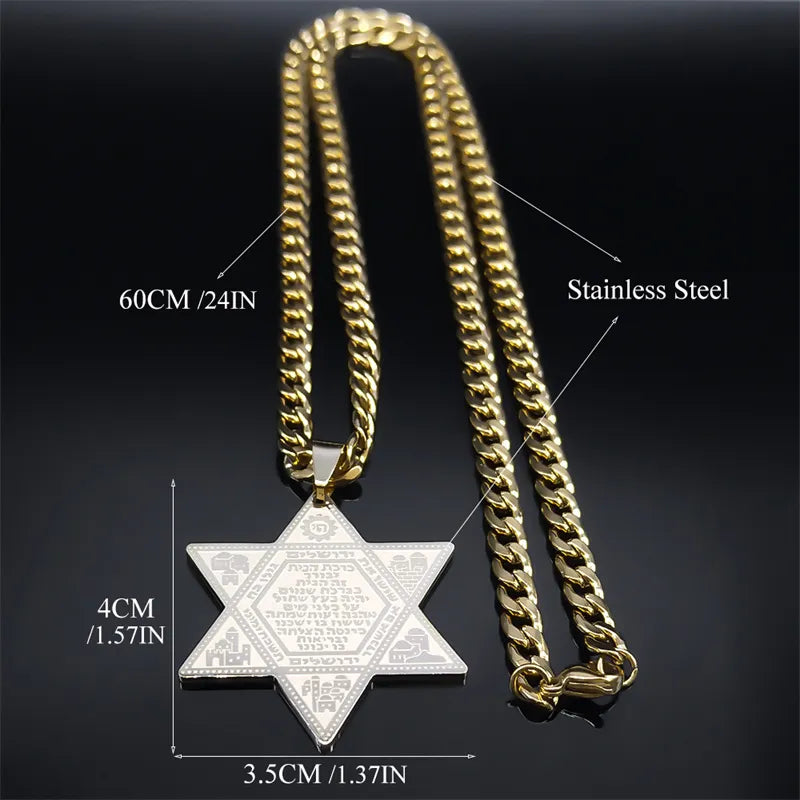 Star of David Magen David Stainless Steel Necklace