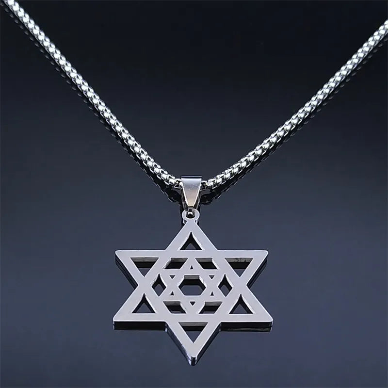 Jewish Hexagram Symbol Pendant Necklace