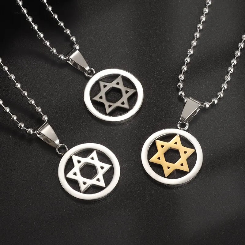 Jewish Star Of David Pendant Hexagonal Star Necklace