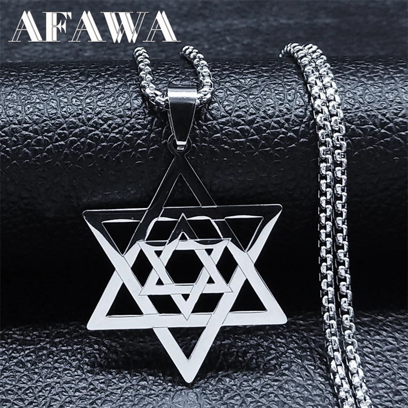 Jewish Hexagram Symbol Pendant Necklace