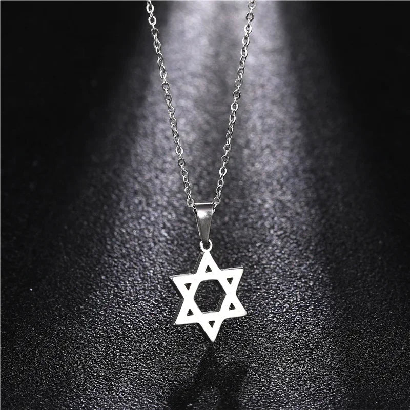Trendy Mogan David Star Pendant Necklace Choker Jewelry
