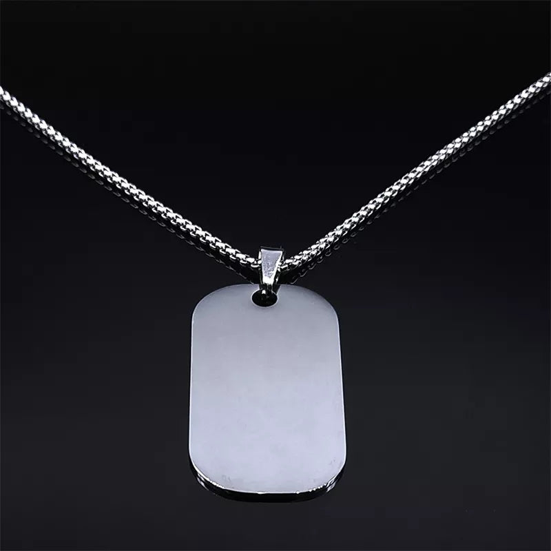 Scripture Mezuzah Stainless Steel Pendant Necklace