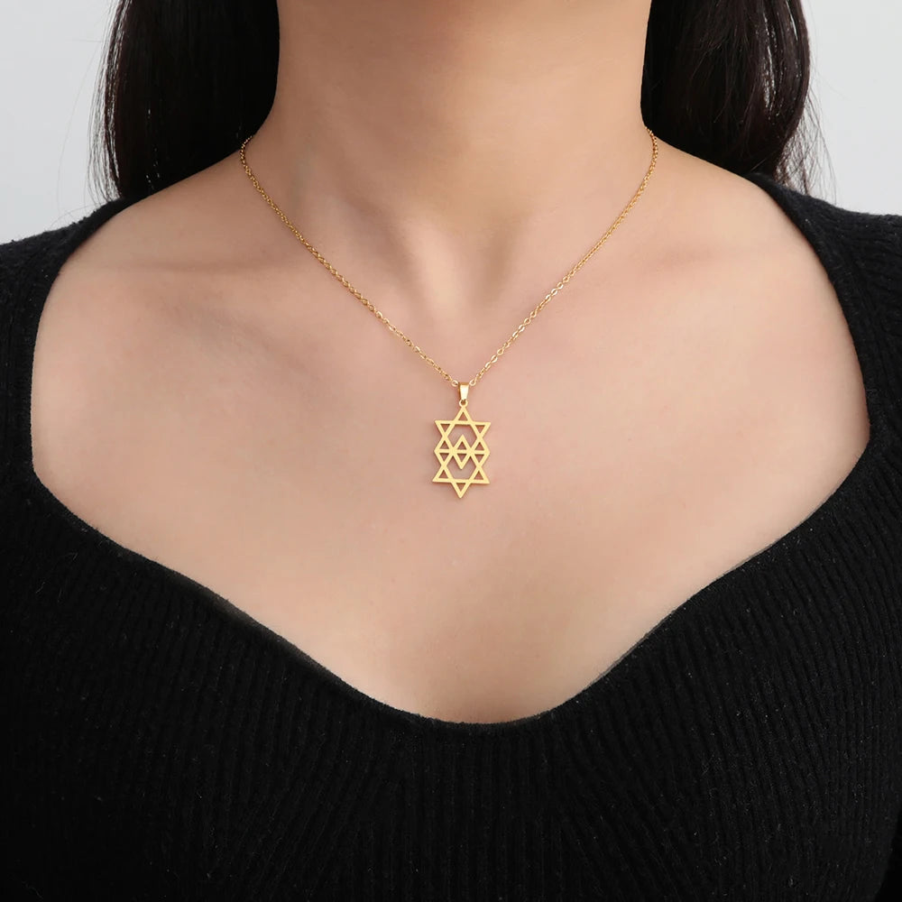 Hexagram Star Of David Women Necklace