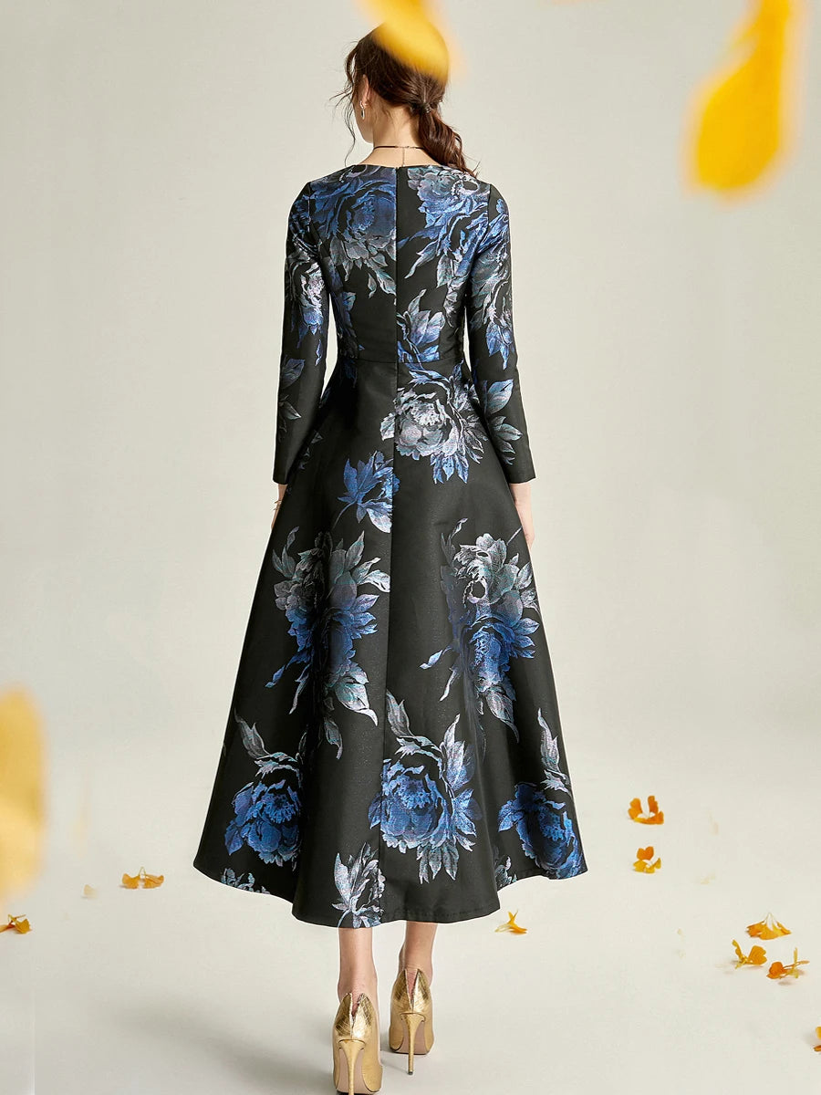 Long Sleeve Maxi Floral Dress