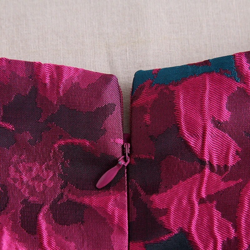 Long Maxi Floral Jacquard Dress