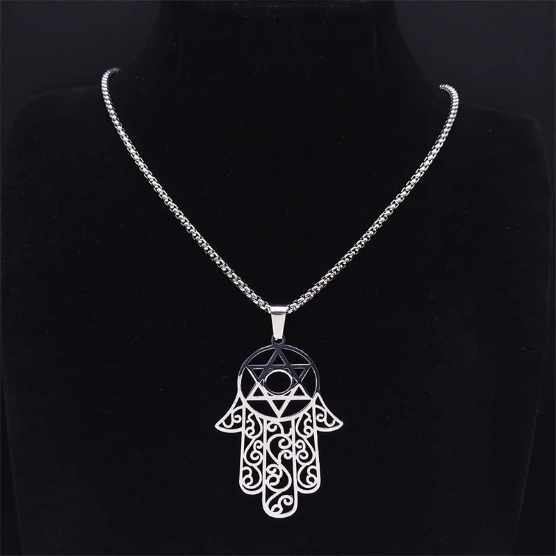 Hand Of Fatima Star Of David Necklaces