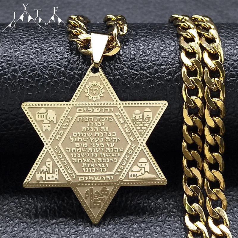 Star of David Magen David Stainless Steel Necklace