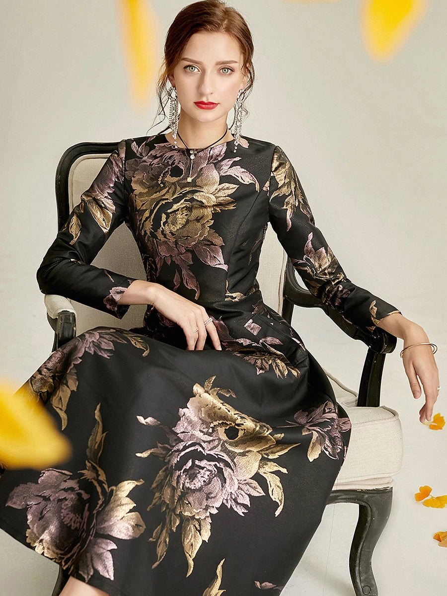 Long Sleeve Maxi Floral Dress