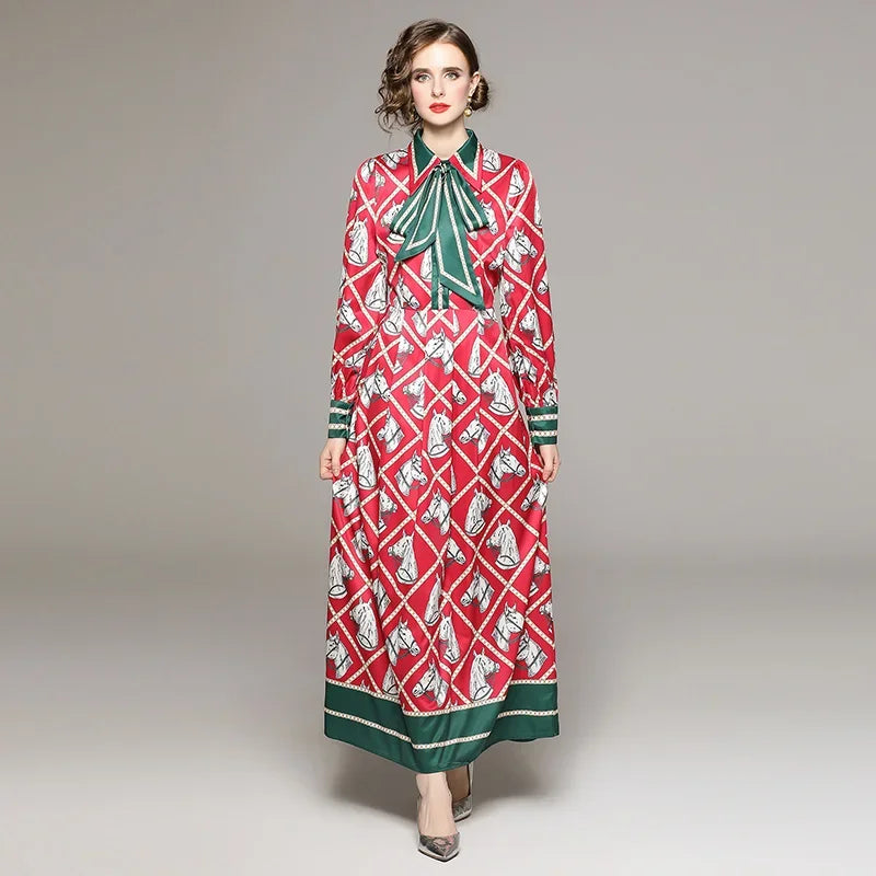 Vintage Floral Print Collar Dress