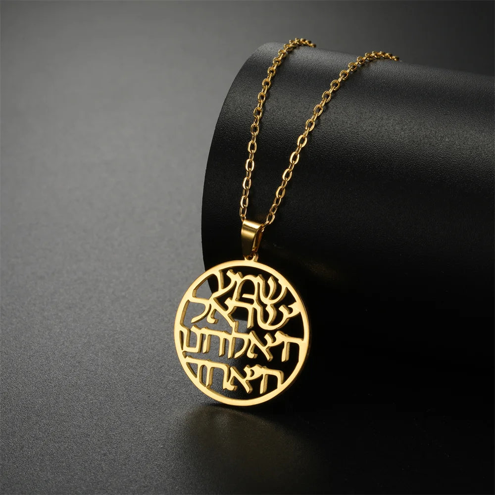 Jeshayuan Hebrew Letter Necklace For Women