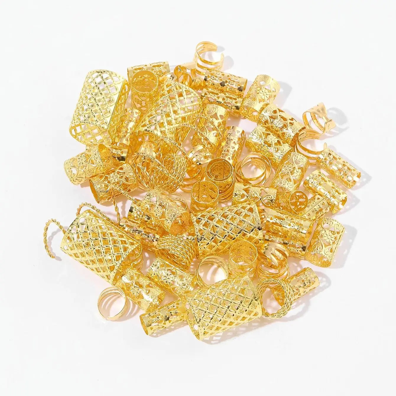 90pcs Hollow Out Hair Braid Ring