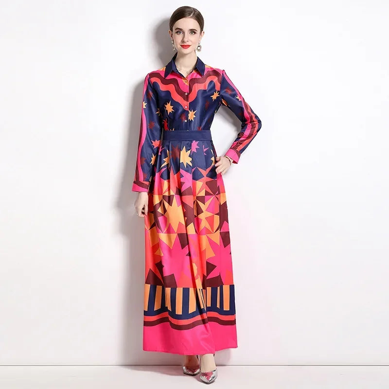 Vintage Floral Print Collar Dress