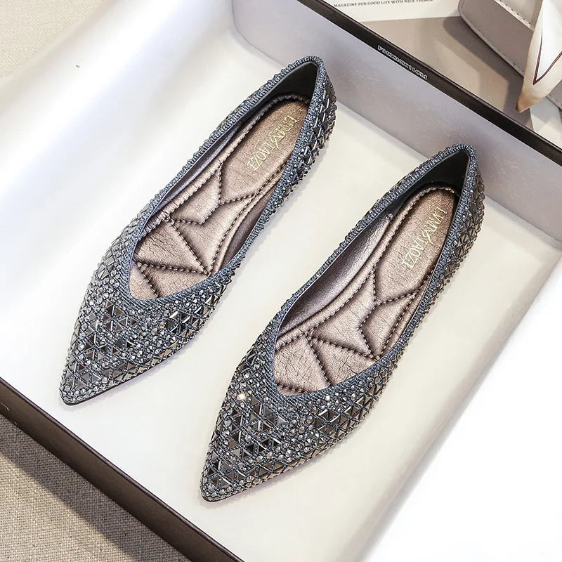 Rhinestones Rivet-Studded Slip-ons Chic Dress Shoes