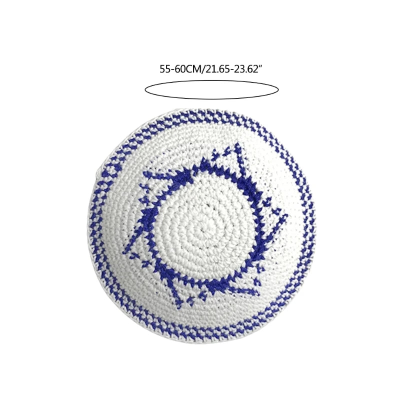 Embroidery White Yarmulke Jewish Kippah Hat