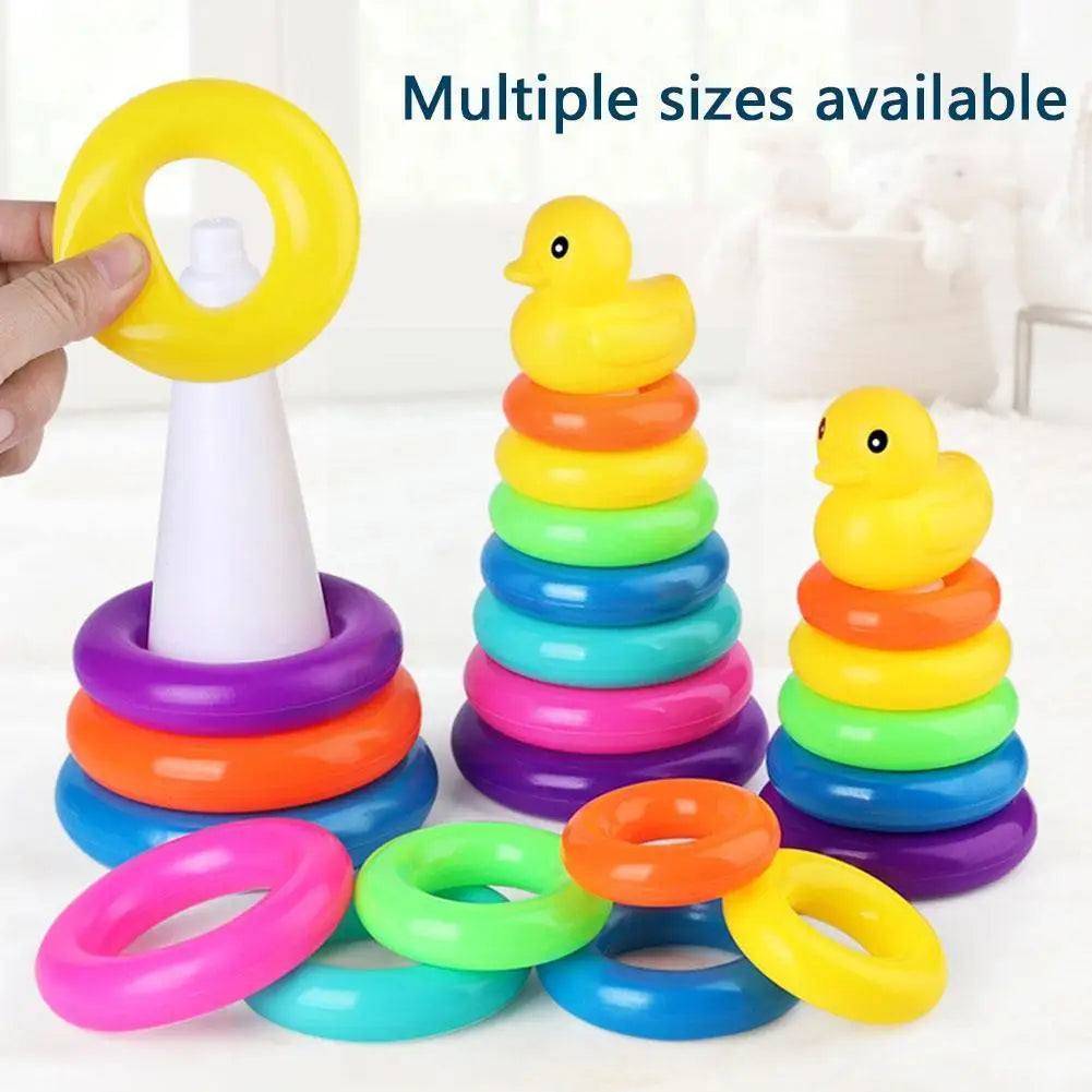 Yellow Duck Stacking Rings Tower Toy