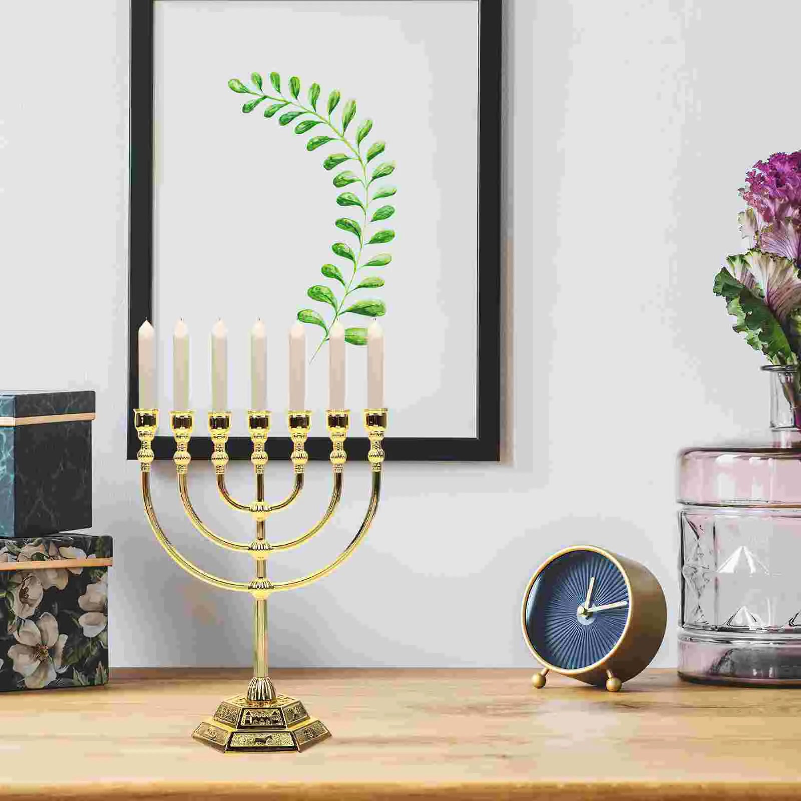 Religious Decorations Desktop Menorah Candlesticks