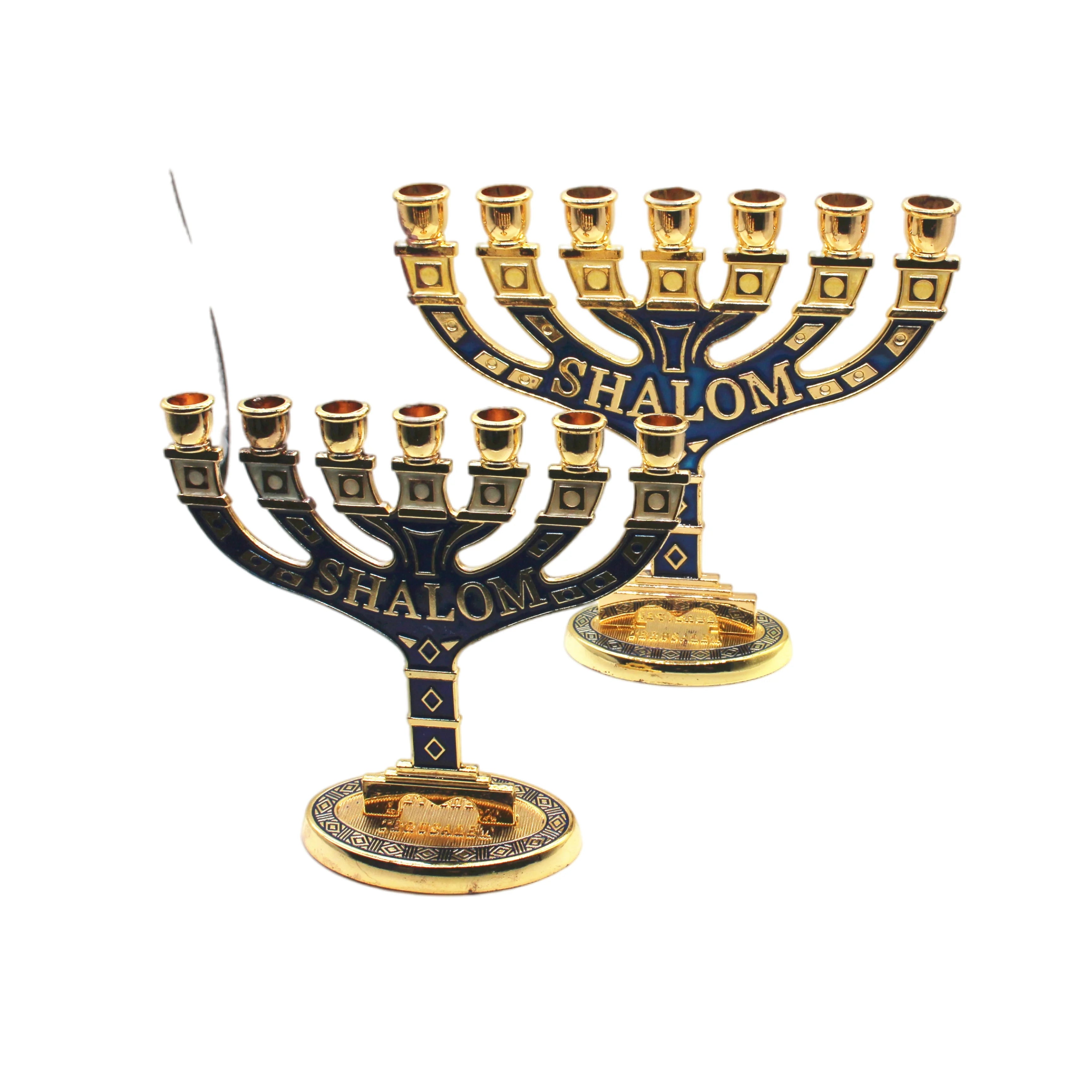 Shalom Religious Menorah Candle Holder