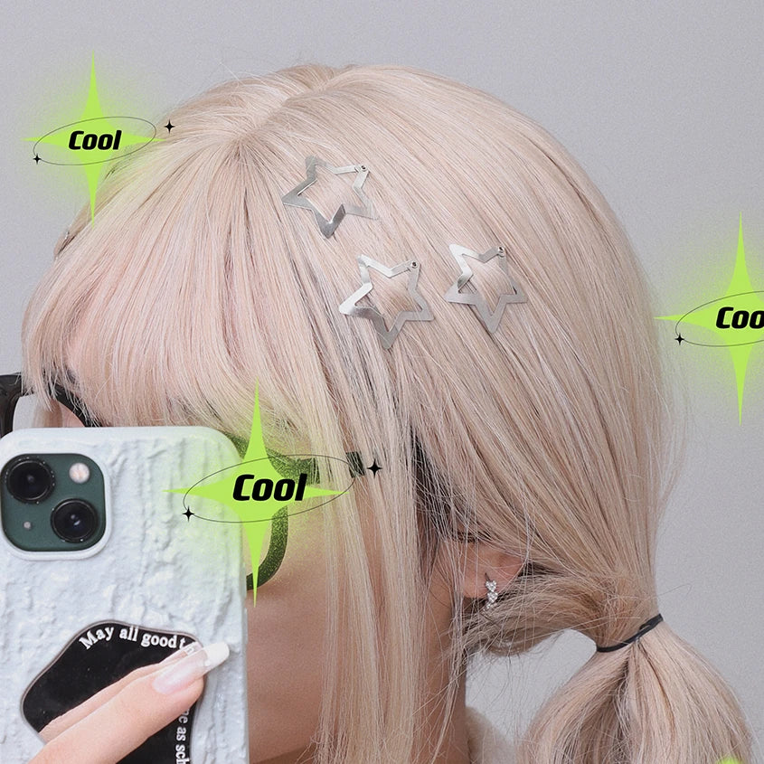 Woman's Cute Metal Star Hair Clips