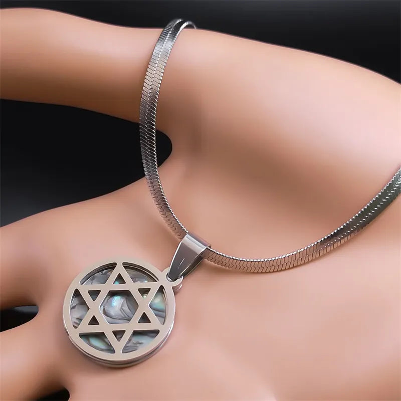 Stainless Steel Gold Color Jewish Star of David Necklaces
