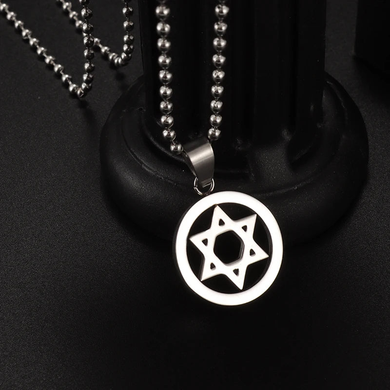 Jewish Star Of David Pendant Hexagonal Star Necklace