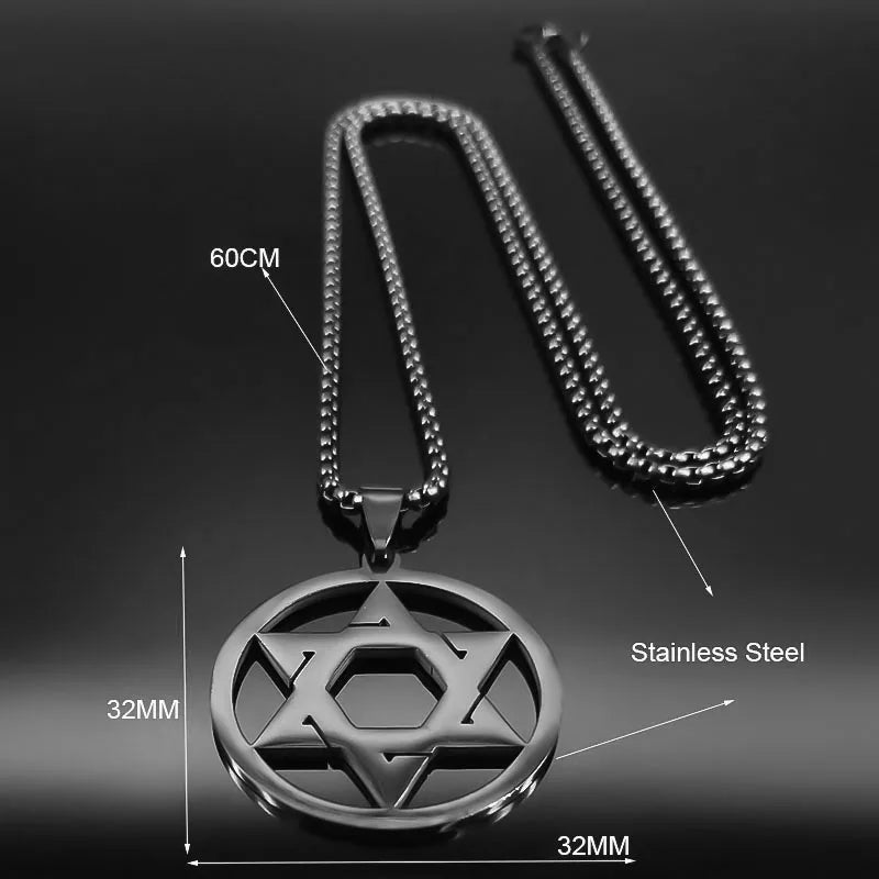 Star Of David Fashion Emblem Talisman Long Necklaces