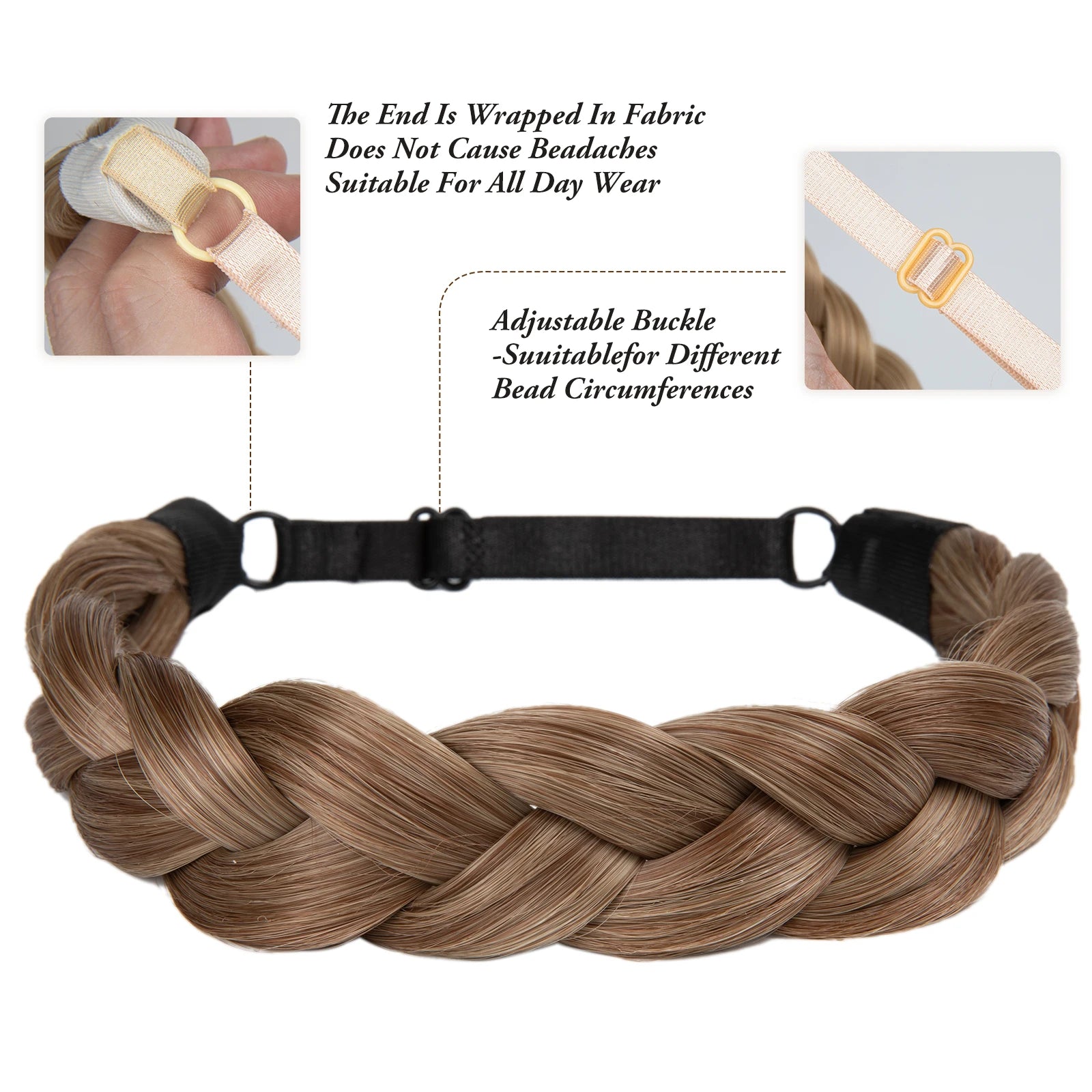 Synthetic Headband Braids Hair With Adjustable Belt