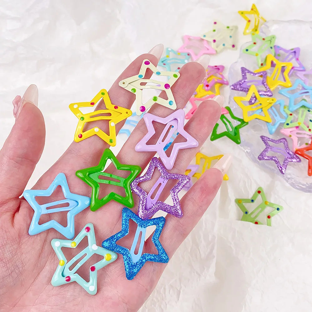 Woman's Cute Metal Star Hair Clips