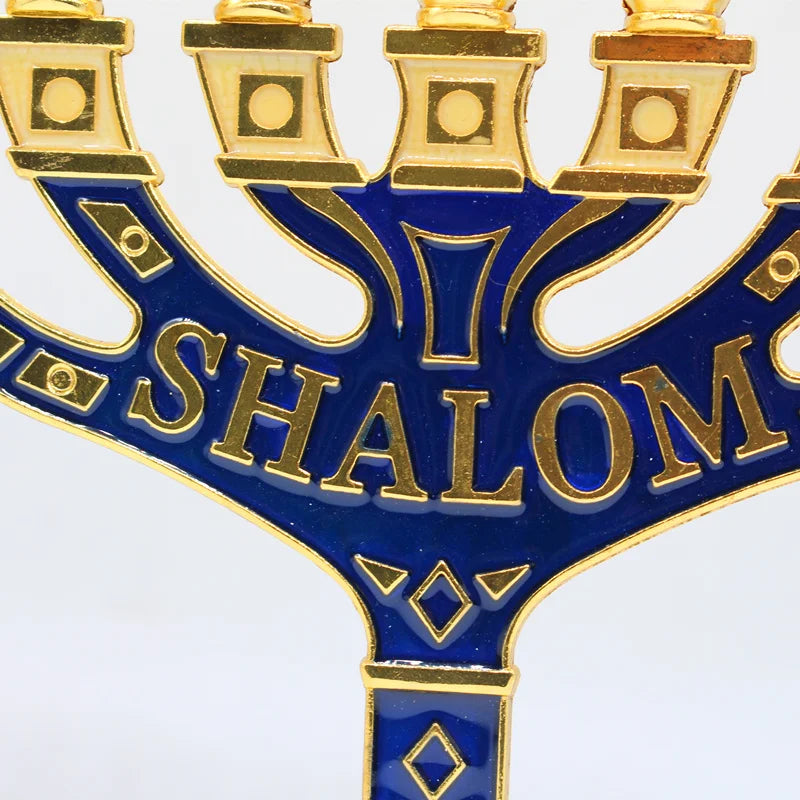 Shalom Religious Menorah Candle Holder