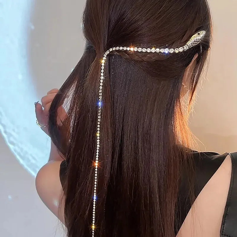 Full Rhinestone Snake Hair Band