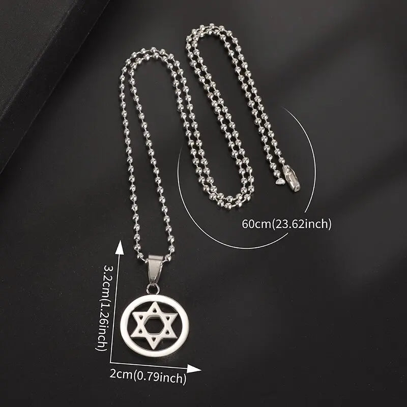 Jewish Star Of David Pendant Hexagonal Star Necklace