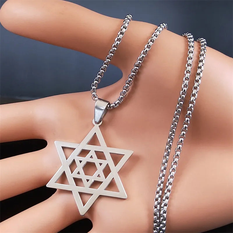Jewish Hexagram Symbol Pendant Necklace