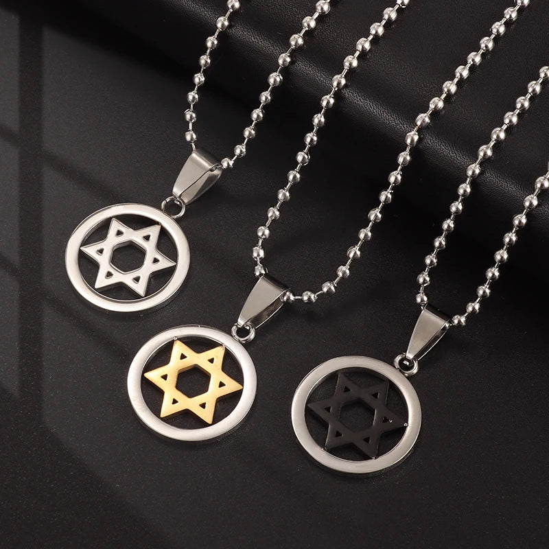 Jewish Star Of David Pendant Hexagonal Star Necklace