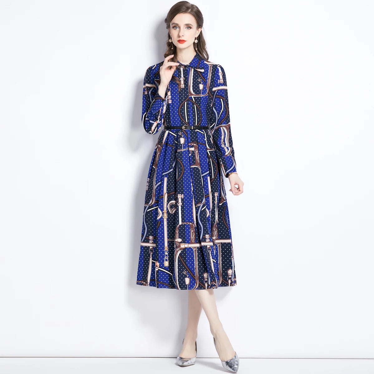 Turn Down Collar Single Breasted Shirt Dress