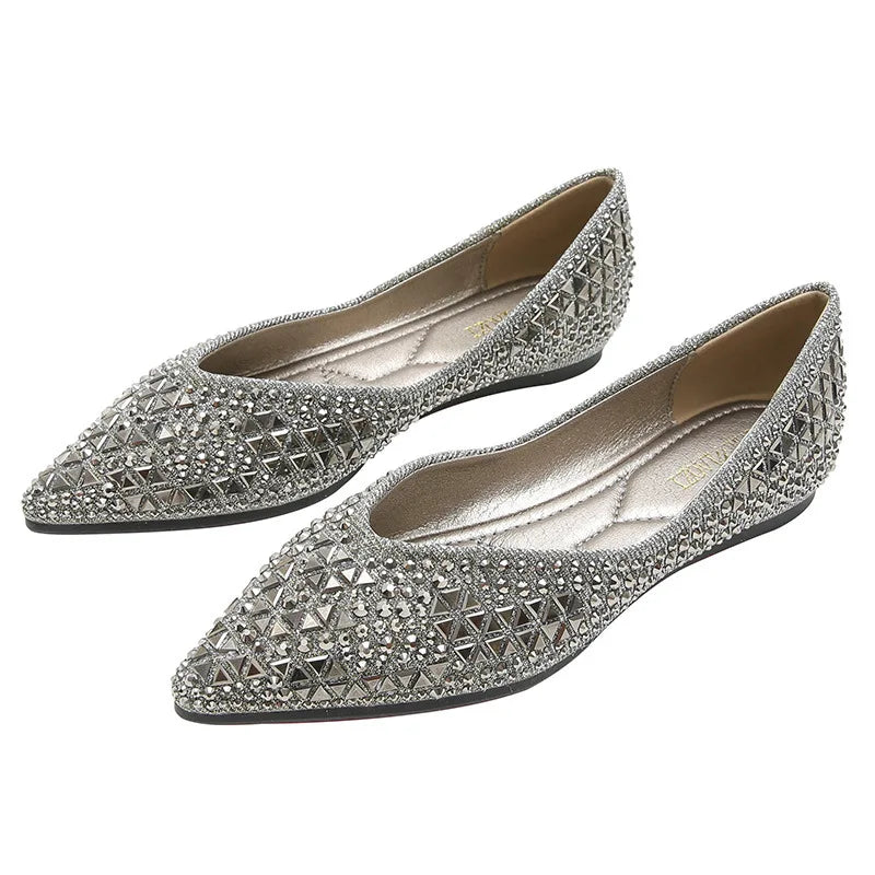 Rhinestones Rivet-Studded Slip-ons Chic Dress Shoes